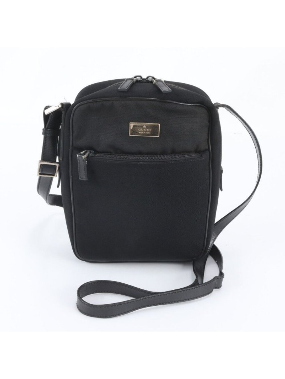 Gucci Leather Shoulder Bag Crossbody Messenger Business Black